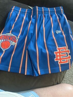Eric Emanuel Blue & Orange Knicks Mesh Athletic Shorts. Authentic and amazing!!